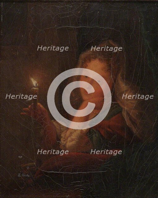 Young Girl Holding a Candle, c1860-1861. Creator: Ida Silfverberg.