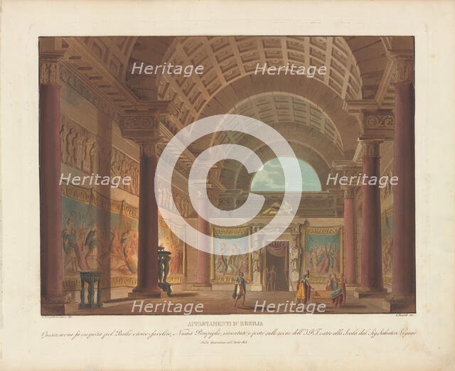 Set design for the ballet "Numa Pompilio" by Salvatore Vigano, at Teatro alla Scala, 1815, 1827. Creator: Sanquirico, Alessandro (1777-1849).