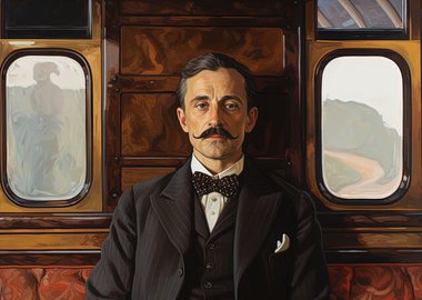 Gallery image of AI IMAGE - Portrait of Agatha Christie's Hercule Poirot, 2023. Creator: Heritage Images.