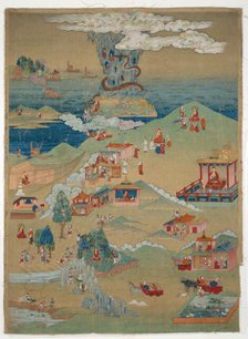 Painted Banner (Thangka) of Five Morality Tales from the Avadana Kalpalata Jataka, late 18th cent. Creator: Unknown.