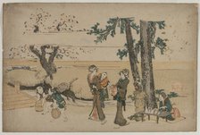 Woman Passing a Roadside Shop Near Oji, early 1800s. Creator: Katsushika Hokusai (Japanese, 1760-1849).