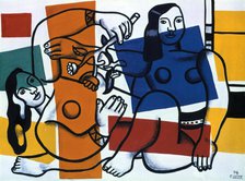 'Two Women Holding Flowers', 1954. Creator: Fernand Leger.