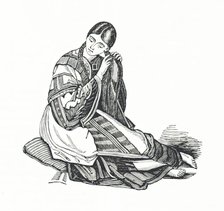 Woman plaiting her hair, 1839.  Creator: Unknown.