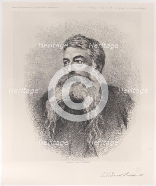 Portrait of I.L. Ernst Meissonier, 1884. Creator: Charles Courtry.