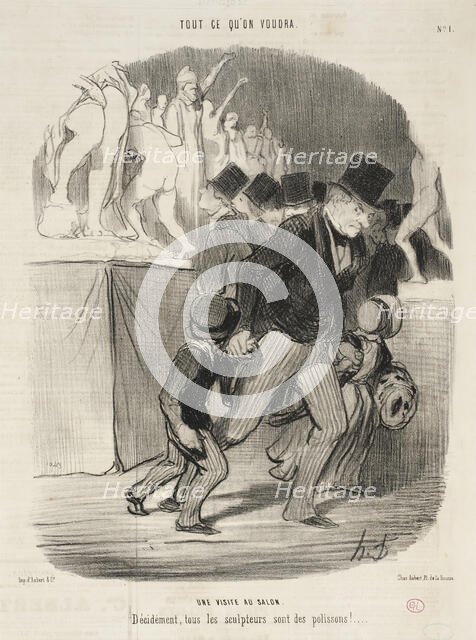 La Visite au salon, 1847. Creator: Honore Daumier.