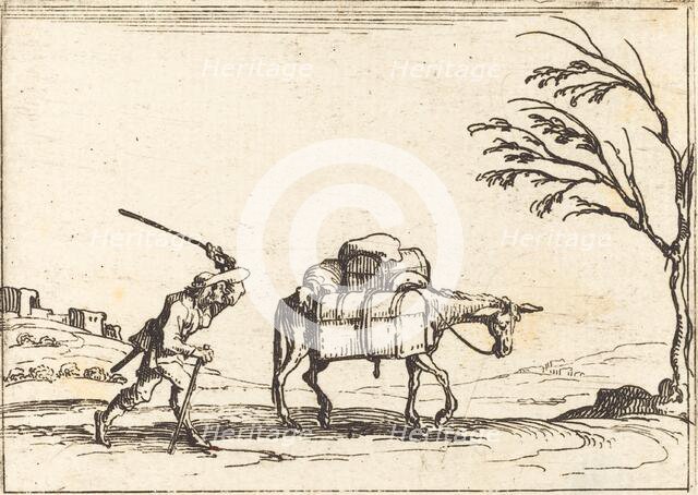 Peasant Whipping his Donkey, 1628. Creator: Jacques Callot.