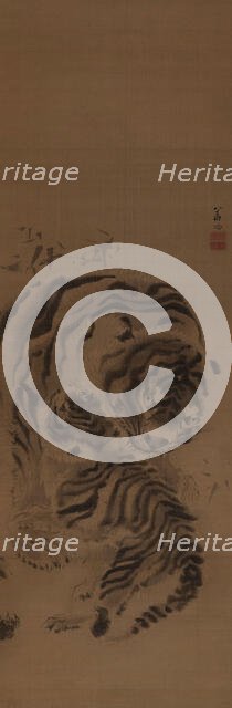 A tiger licks her young, . Creator: Ganku; Kishi (1749-1839).