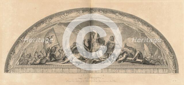 L'Allemagne Cintre du Salon de la Guerre du côté des appartemens du Roi...[pl. 37], pub 1752. Creators: Jean-Baptiste Masse, Louis Desplaces.