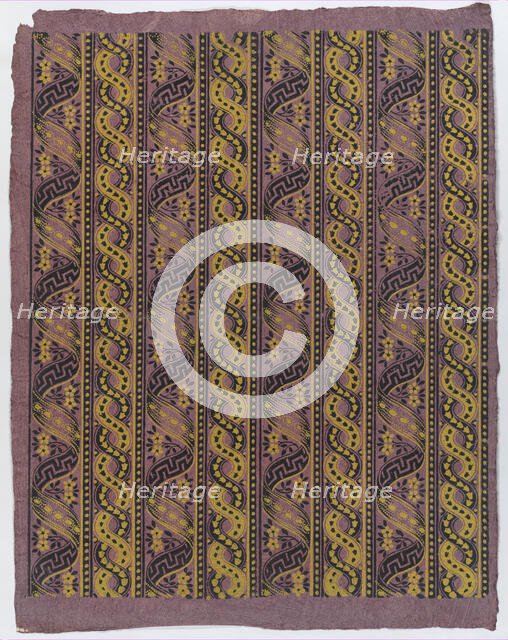 Sheet with four borders with guilloche and ribbon patterns, late 18t..., late 18th-mid-19th century. Creator: Anon.