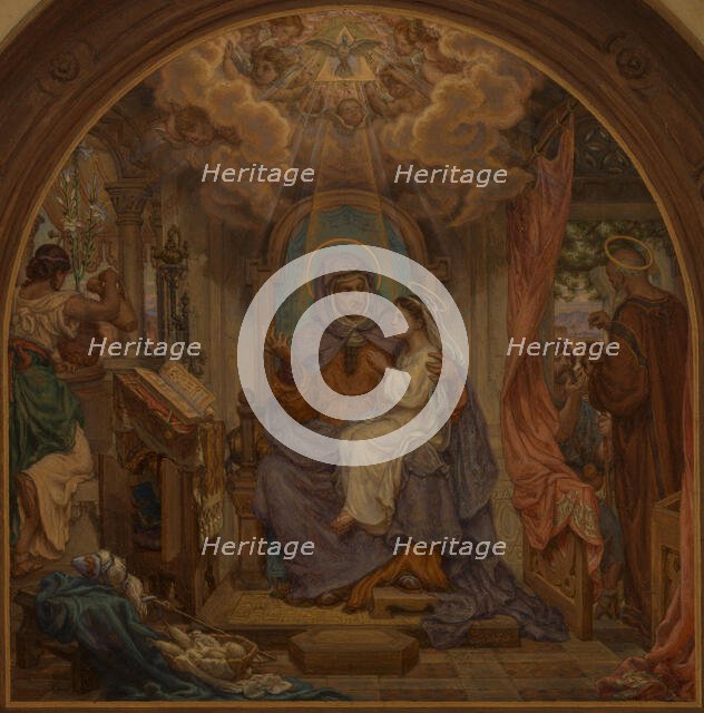 Esquisse pour l'église Sainte-Elisabeth : L'Education de la Vierge, 1872. Creator: Victor-François-Eloi Biennourry.