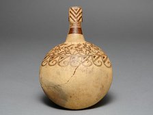 Corn Popper Depicting Costumed Runners with a Modeled Handle, 100 B.C./A.D. 500. Creator: Unknown.