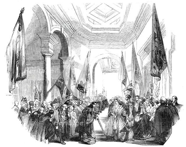 The Grand Vestibule - departure of Her Majesty, 1844. Creator: Unknown.