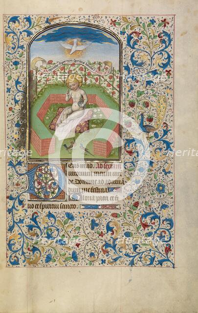 Jesus with an Orb in a Garden; Arenberg Hours, early 1460s. Creator: Willem Vrelant.