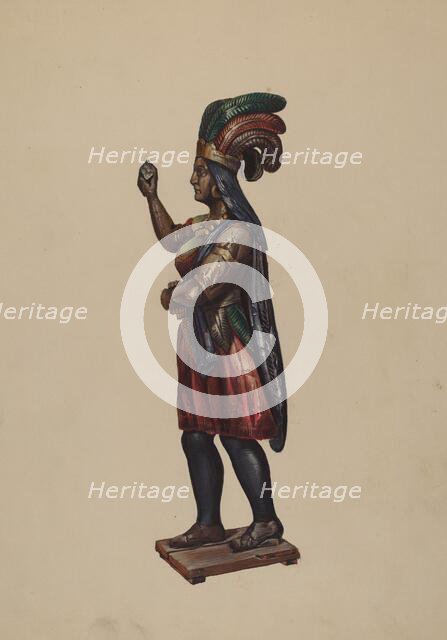 Cigar Store Indian, c. 1936. Creator: Richard F. Smith.