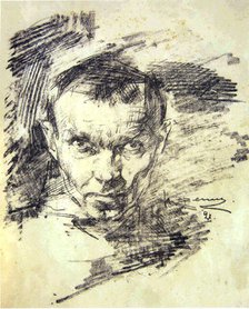 Self-portrait, 1921. Creator: Feshin (Fechin), Nicolai Ivanovich (1881-1955).