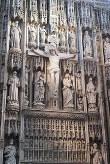 St Alban's Cathedral, St Alban's, Hertfordshire, England, UK, 4/6/10.  Creator: Ethel Davies.