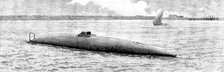 The new Spanish submarine torpedo-vessel, El Peral, at Cadiz: the Peral after she was launched, 1890 Creator: Unknown.