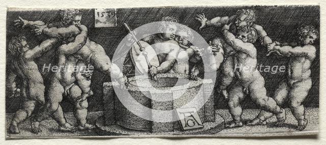 Eight Nude Children at a Well, 1539. Creator: Heinrich Aldegrever (German, 1502-1555/61).