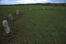 The Merry Maidens Stone Circle, Penwith, Cornwall, 20th century.  Artist: CM Dixon.