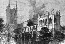 The fire at Canterbury Cathedral, 1872. Creator: Unknown.