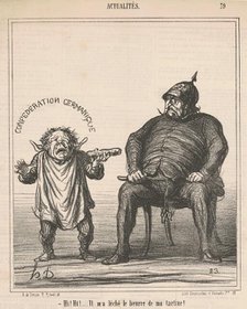 Hi! hi! ... Il m'a léché le beurre de ma tartine, 19th century. Creator: Honore Daumier.