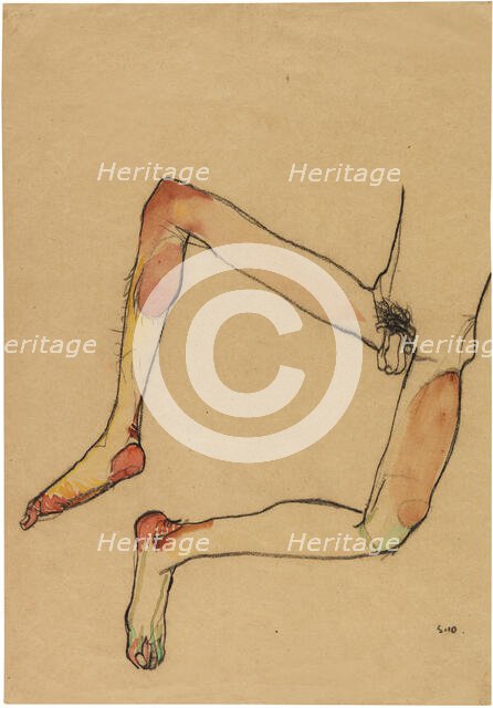 Nude male abdomen, 1910. Creator: Schiele, Egon (1890-1918).