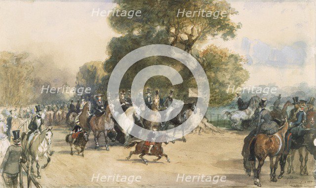 Scene in Hyde Park, c1850s. Creator: Eugene-Louis Lami (1800-90).