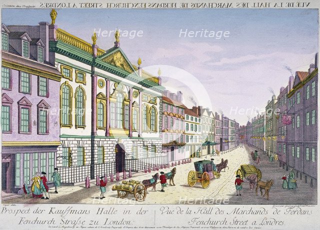 The new Ironmongers' Hall in Fenchurch Street, City of London, 1750. Artist: George Godofroid Winkler