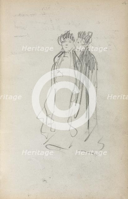 Italian Sketchbook: Two Standing Women (page 4), 1898-1899. Creator: Maurice Prendergast (American, 1858-1924).