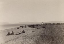 The First Day of Unloading Construction Material at Cape Aleksandr, 1889. Creator: Unknown.