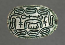 Hyksos Scarab with Foreign King's Name (image 1 of 2), 13th-16th Dynasties (1786-1569 B.C.). Creator: Unknown.