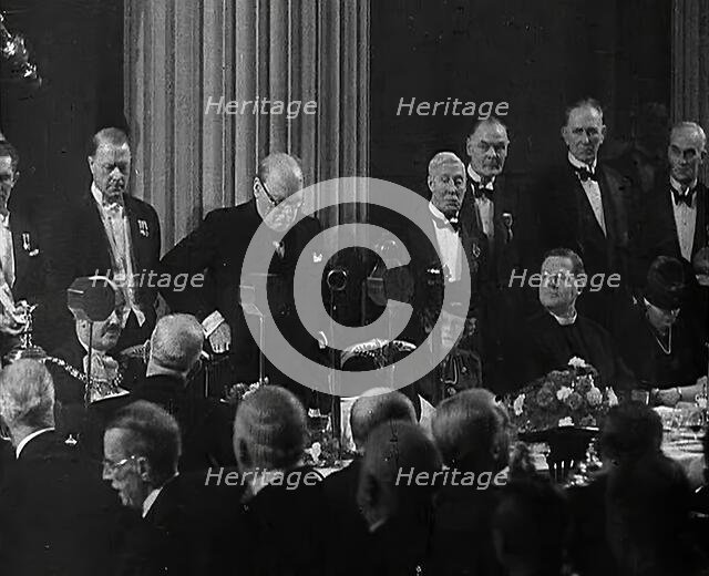 Winston Churchill Giving a Speech, 1942. Creator: British Pathe Ltd.