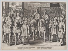 Plate 3: Charles V Crowned Emperor entering Rome with the Pope, from the Triumphs of Charl..., 1614. Creator: Cornelis Boel.