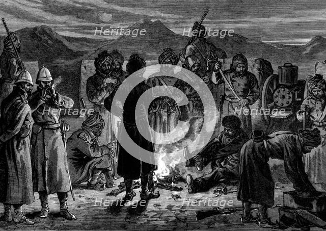 The Afghan War: defence of the British position at Sherpore, Cabul - the Gatling Gun bastion, 1880. Creator: Unknown.