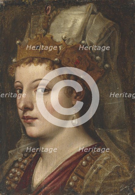 Portrait of Caterina Cornaro (1454-1510). Creator: Titian, (School) .