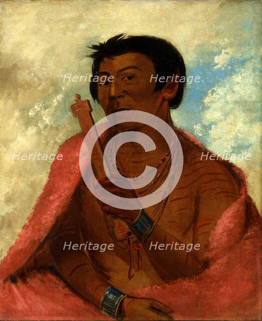 On-sáw-kie, The Sauk, in the Act of Praying, 1830. Creator: George Catlin.