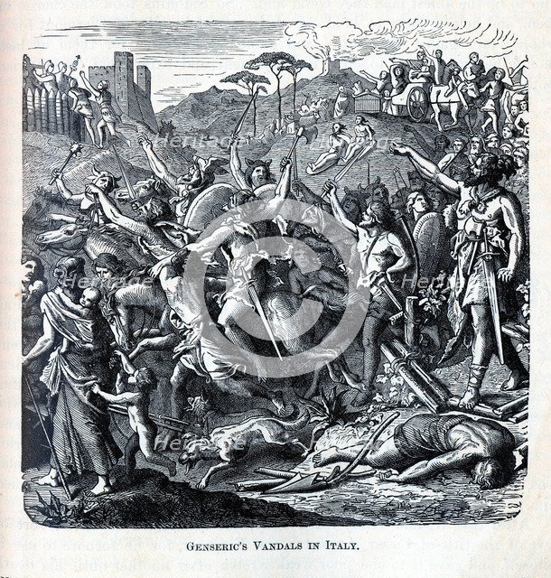 Genseric's Vandals in Italy, 1882. Artist: Anonymous  
