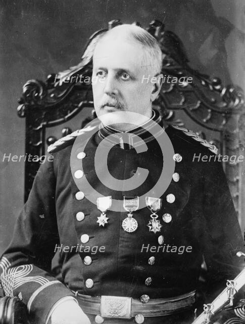 Maj. W. F. Tucker, seated, in uniform, 1915. Creator: Bain News Service.