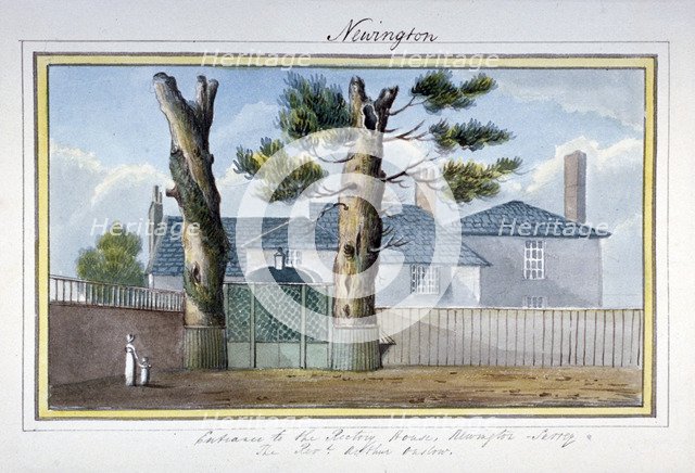 Rector's house in Newington Butts, Southwark, London, c1825. Artist: G Yates