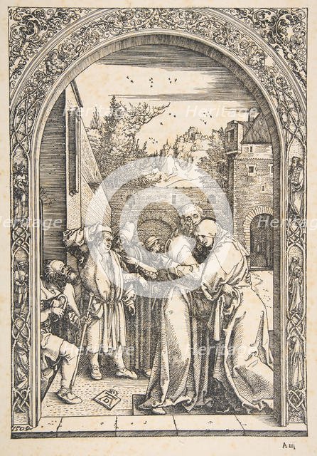 Joachim and Anna at the Golden Gate, from The Life of the Virgin, ca. 1504. Creator: Albrecht Durer.