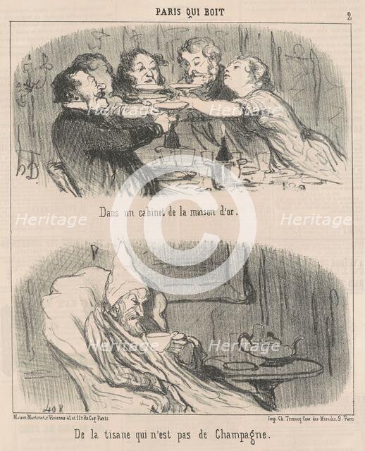 Dans un cabinet de la maison d'or, 19th century. Creator: Honore Daumier.