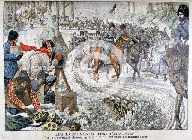 Filming in Manchuria during the Russo-Japanese War, 1904. Artist: Unknown