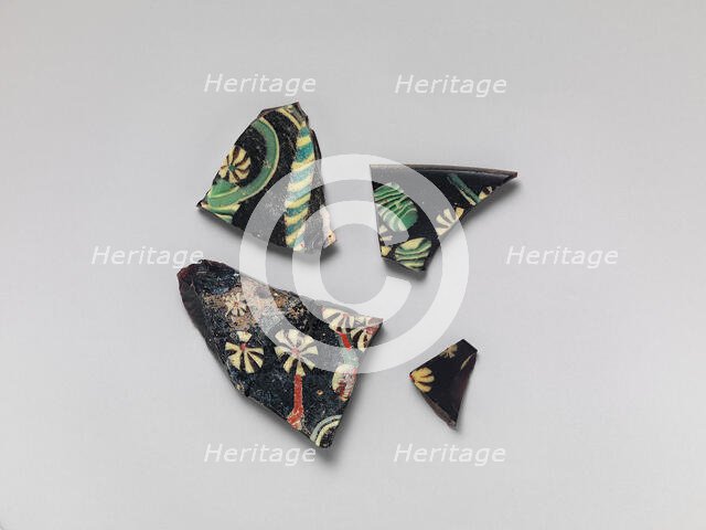 Glass Fragments from a Vessel, Coptic, 4th-early 5th century. Creator: Unknown.