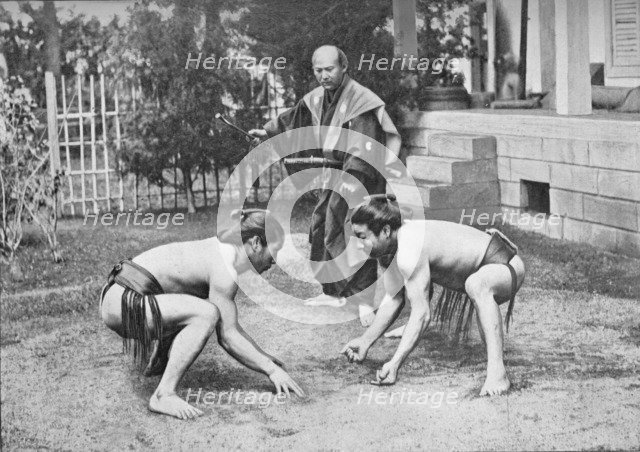 'Japanese Wrestlers Ready for a Go', c1902, (1903). Artist: Unknown.