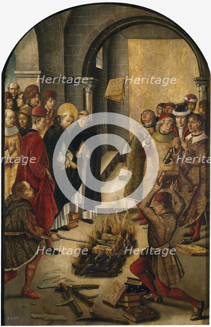 The Disputation between Saint Dominic and the Albigensians, 1493-1499. Artist: Berruguete, Pedro (1450-1503)