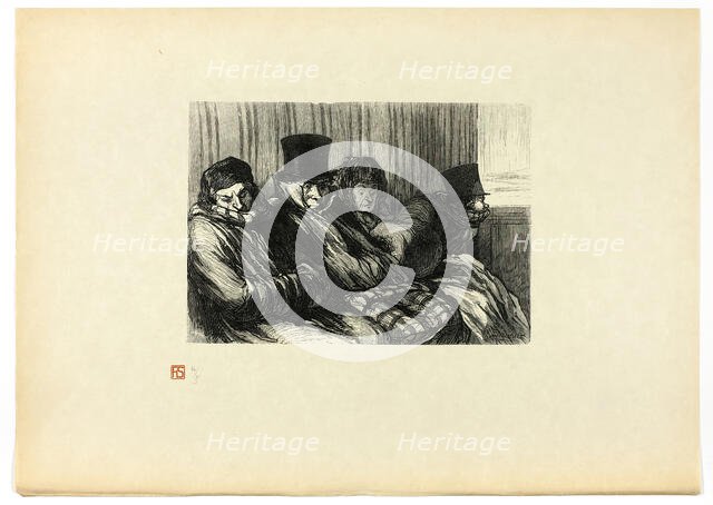 Train de plaisir, dix degrés d'ennui et de mauvaise humeur, from Tirage Uniq..., 1862, printed 1920. Creator: Charles Maurand.