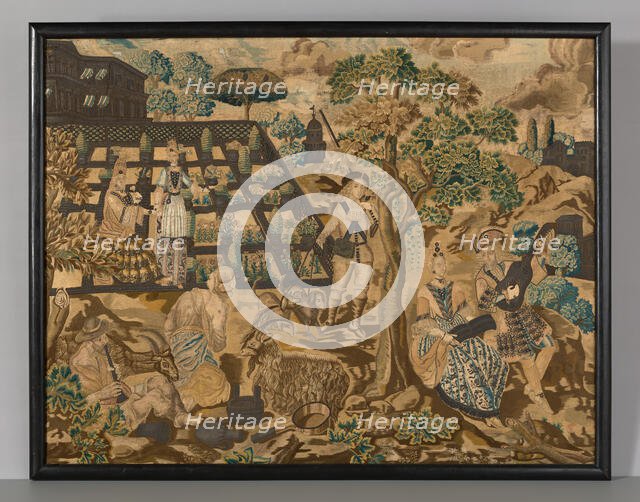 Needlework Panel, Portugal, Late 17th century. Creator: Unknown.