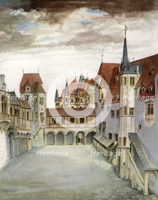 'Castle Courtyard, Innsbruck', 16th century, (1936). Artist: Albrecht Dürer