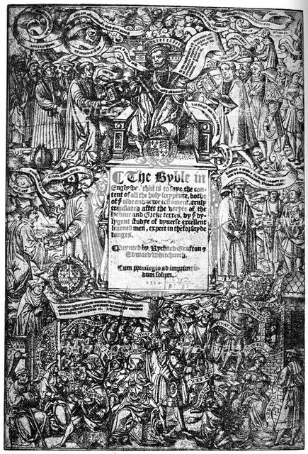 Title page of the Great Bible, 1539, (1893). Artist: Unknown