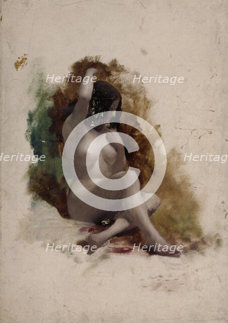 Seated female nude, c1850. Creator: Unknown.